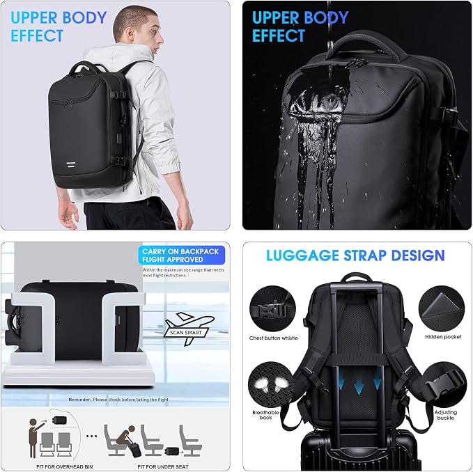 Vacuum Backpack Travel with Pump, 40L Expandable Carry on Compression Backpack - Image 7