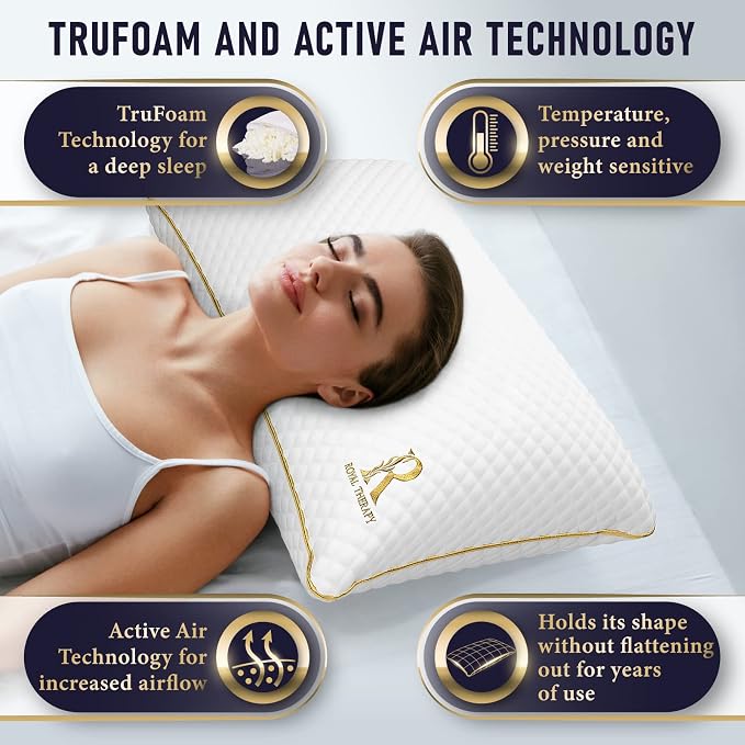 Royal Therapy Queen Memory Foam Pillow, Adjustable Shredded Odor-Free Pillow - Image 4