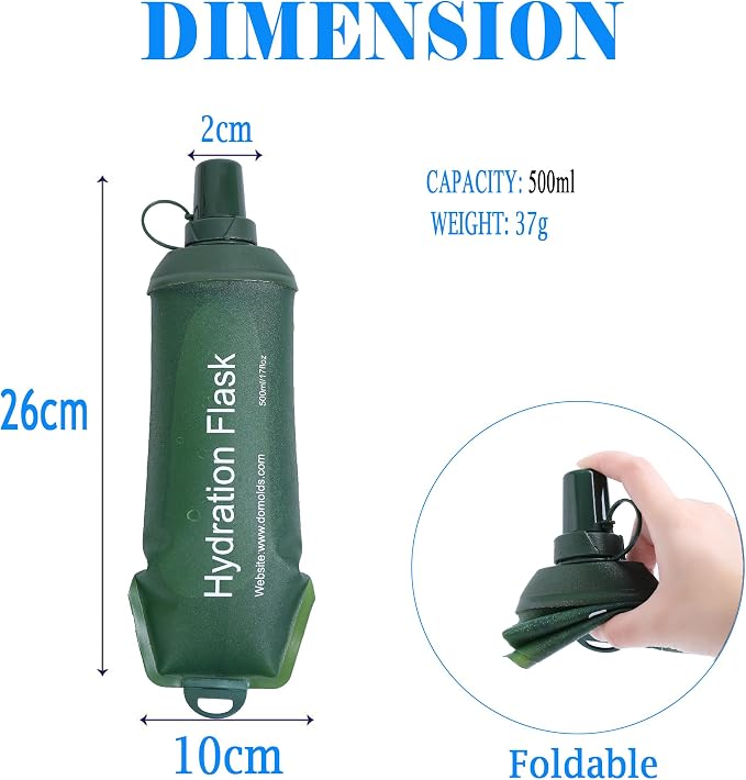 AXEN Soft Flask TPU Foldable Running Hydration Flask, Soft Collapsible Water - Image 3