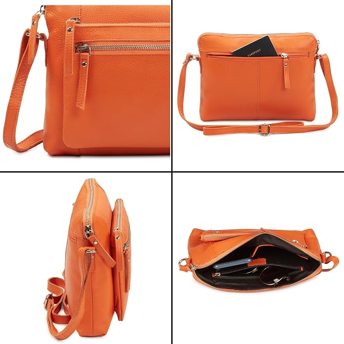 Wise Owl Accessories Small Soft Pebbled Real Leather Crossbody Handbags Purses - Image 5