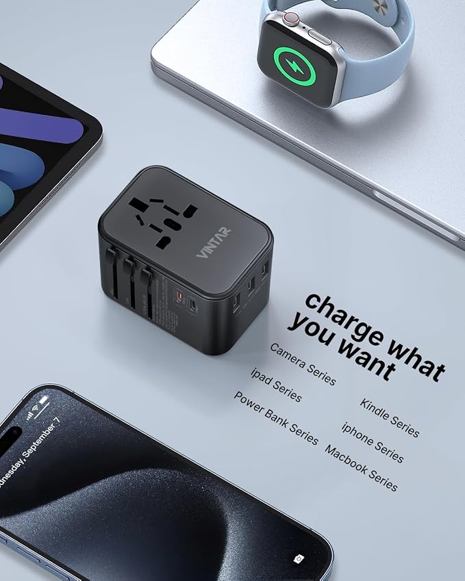 Universal Travel Adapter, VINTAR 35.5W International Power Adapter - Image 6