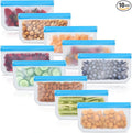 10 Pack Reusable Silicone Food Storage Bags, Leakproof Dishwasher Safe Reusable by Unknown