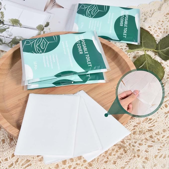 30 Pcs Disposable Flushable Paper Toilet Seat Covers Travel Supplies Essentials - Image 7