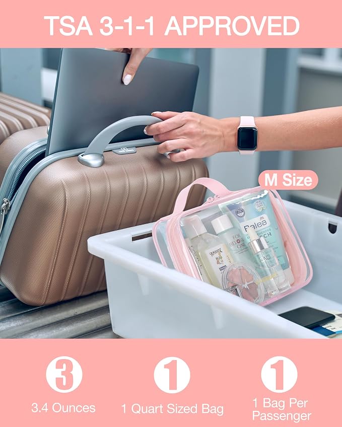 BAGSMART Clear Toiletry Bag, TSA Approved Travel Toiletry Bag Carry On Travel - Image 6