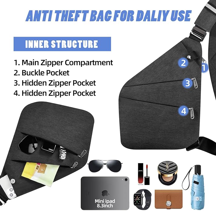 Anti Theft Crossbody Bag, Anti Theft Travel Bag - Image 3