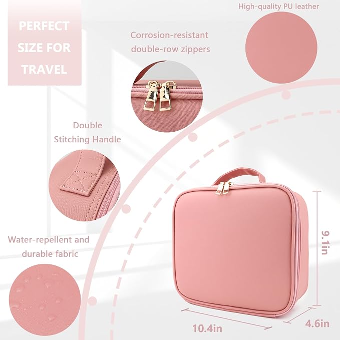 Travel Makeup Bag for Makeup Artists Large Makeup Case, - Image 3