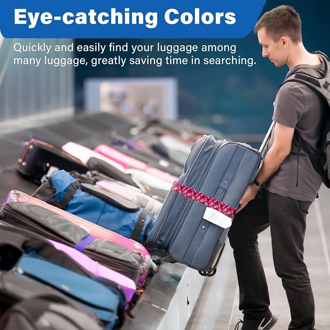2 Pack Luggage Straps for Suitcases, Adjustable Travel Belt - Image 5