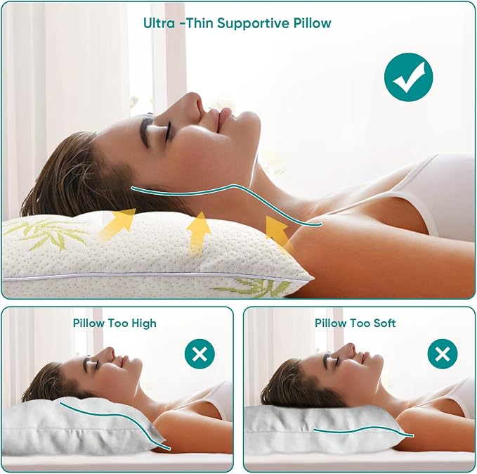 MINUPWELL Ultra Thin Pillows, Flat Pillows - Image 5
