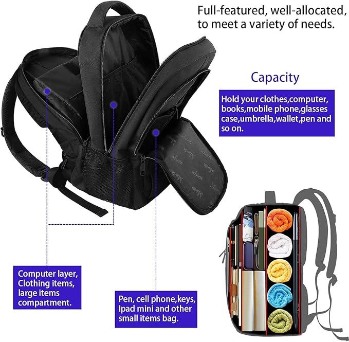 MATEIN Extra Large Travel Backpack, TSA Friendly 18.4 Inch Laptop Backpack - Image 6