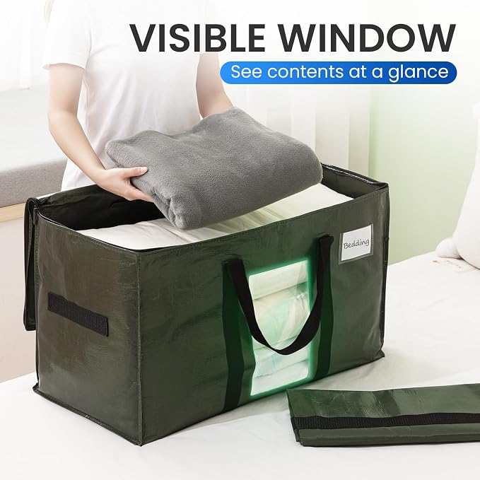 TAILI 10 Pack Green Extra Large Storage Bags, Heavy Duty Totes - Image 3