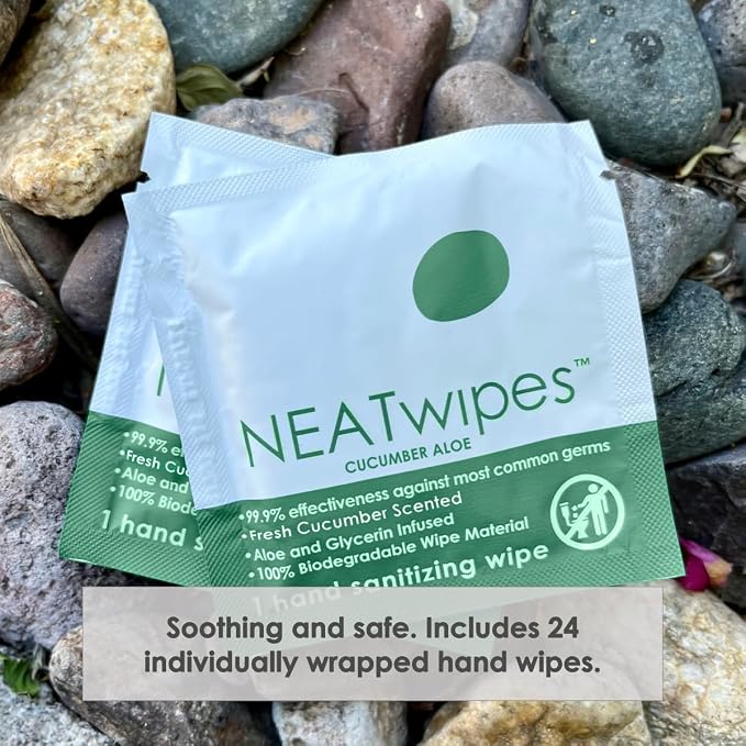 NEATwipes Hand Sanitizing Wipes | Travel Essentials | Disposable Wet Wipe & - Image 5