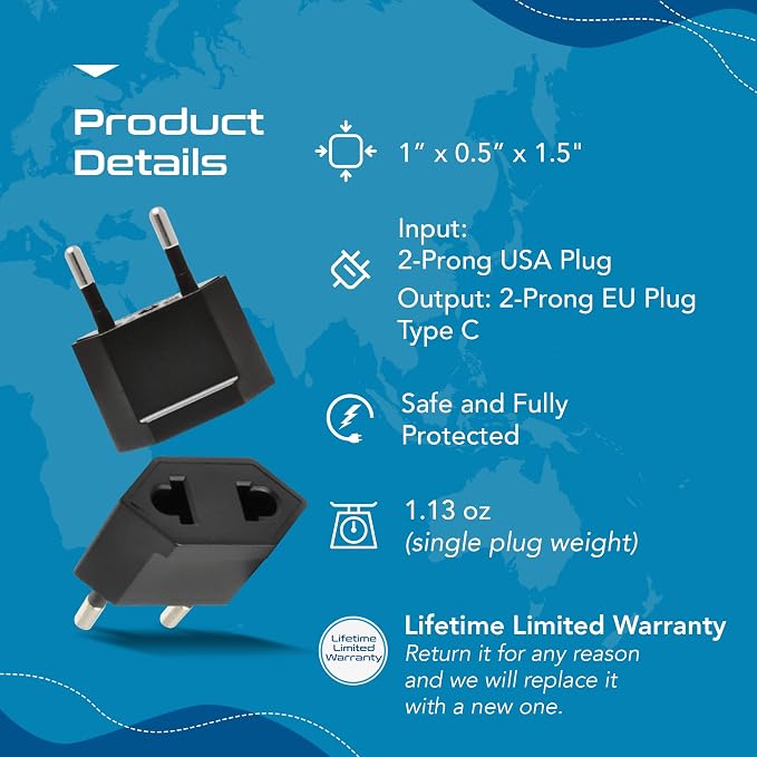 Ceptics USA, Canada to European Plug Adapter - Image 7