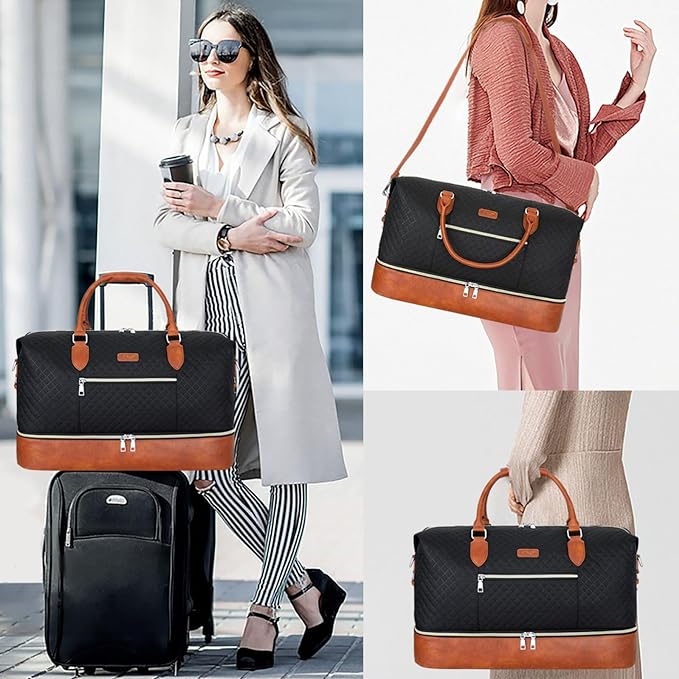Weekender Bag for Women, Travel Duffel Bag Carry On Overnight Bag - Image 2