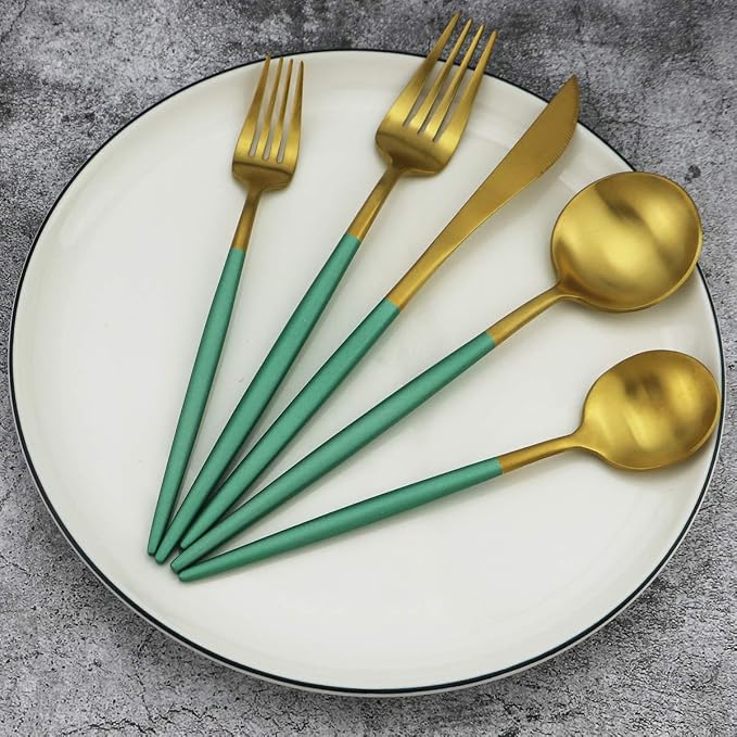 Gugrida 20-Piece 18/10 Stainless Steel Flatware Silverware, Luxury Dinnerware - Image 7