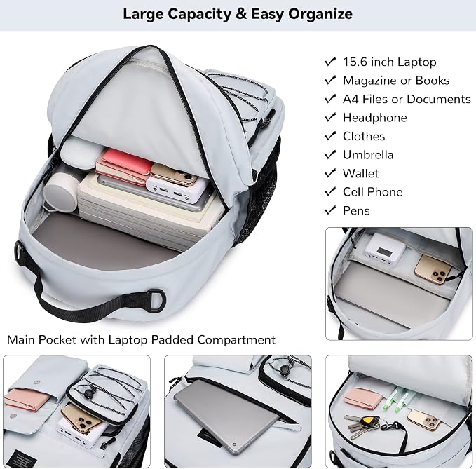 Lohol Casual Backpack for Teen Boys and Girls, Daypack - Image 4