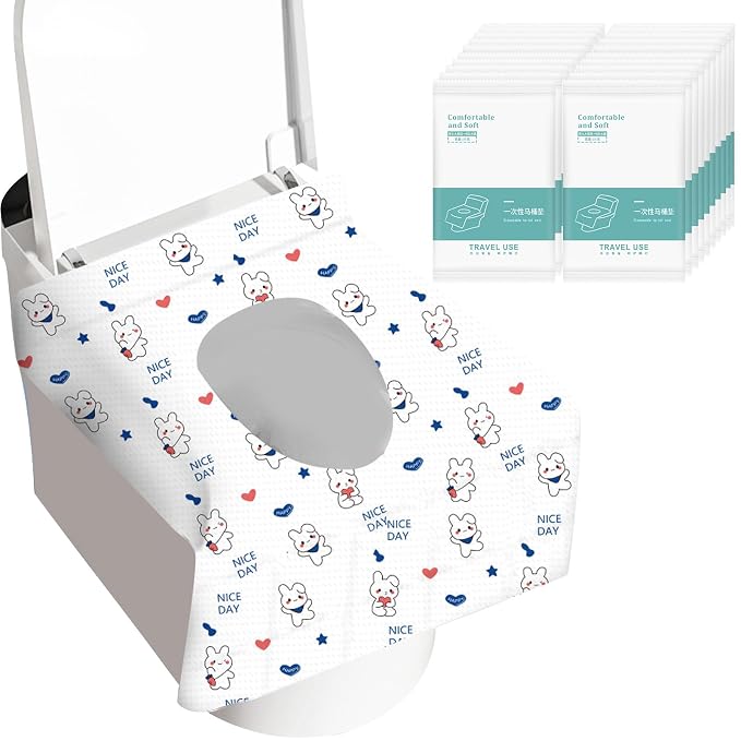 50 Pack Toilet Seat Covers Disposable, Portable Toilet Seat Cover by Zeckzoin