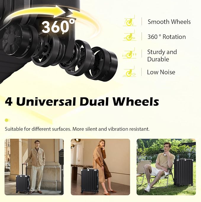 Krute Luggage Sets 2 Pieces Aluminum Frame Suitcase - Image 6