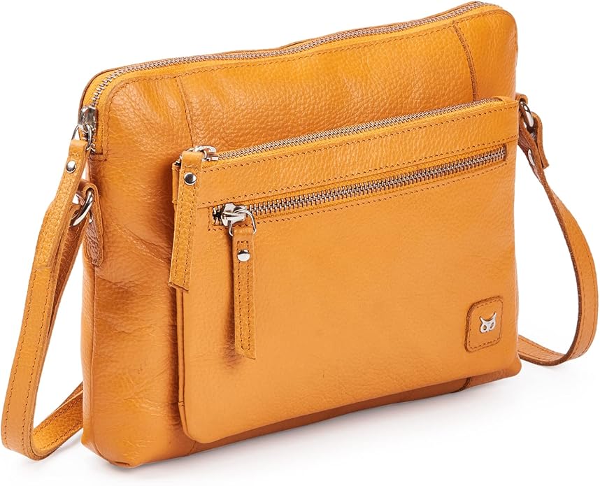 Wise Owl Accessories Small Soft Pebbled Real Leather Crossbody Handbags Purses by WiseOwlAccessories