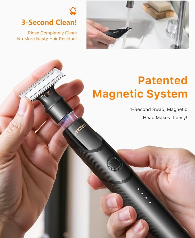 Beard & Nose Hair Trimmer Kit, 12 in 1 Rotating Comb, Travel Body Hair Electric - Image 5