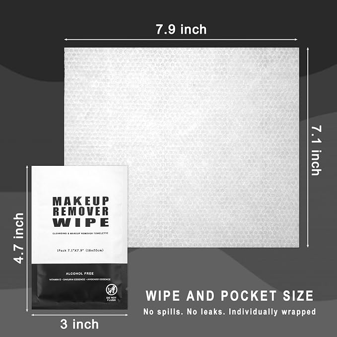 100 Makeup Remover Wipes Bulk Individually Wrapped Makeup Wipes Single Makeup - Image 5