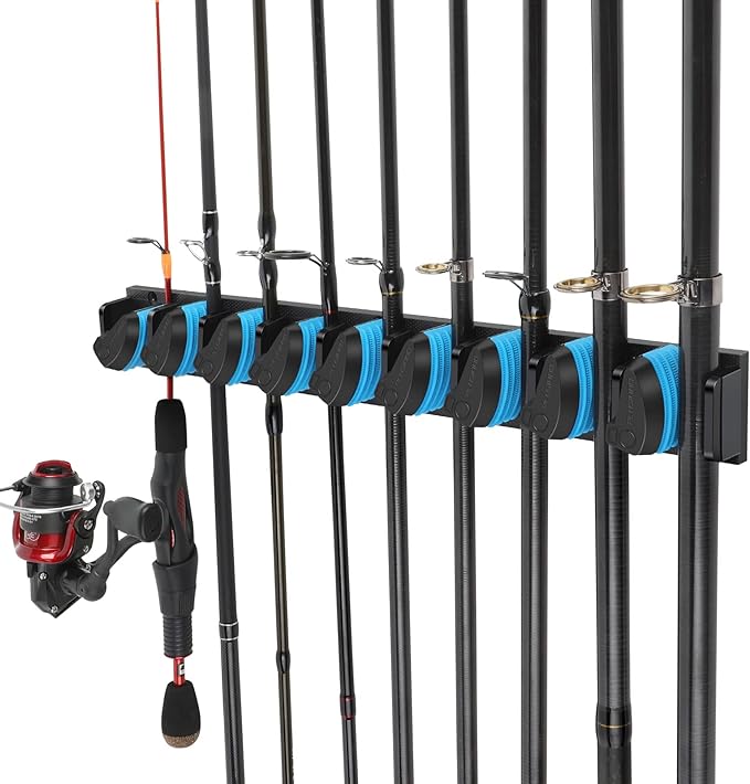 PLUSINNO Vertical Fishing Rod Holder, Wall Mounted Fishing Rod Rack, Fishing - Image 2