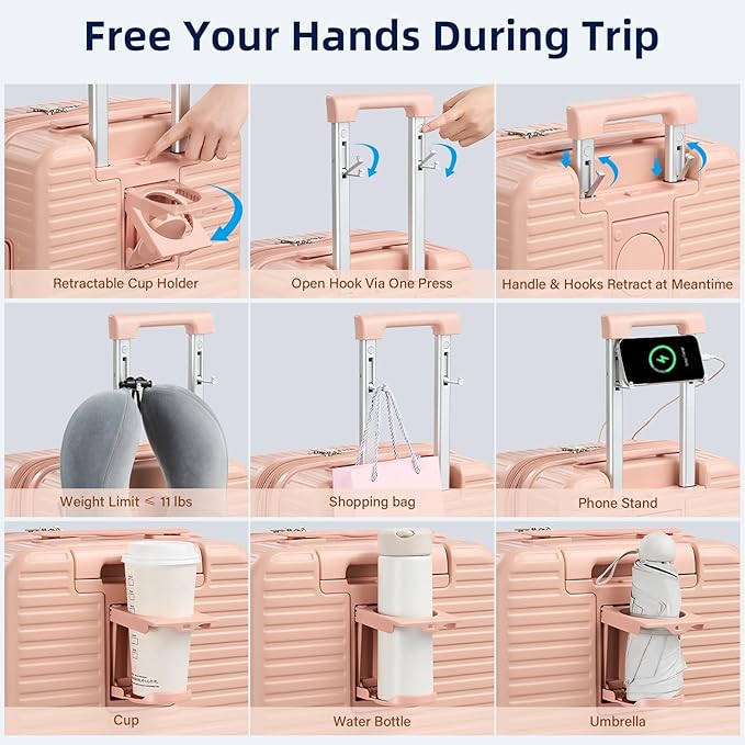 Hard Shell Suitcases Expandable Travel Luggage Sets 2 Piece, Carry on and Check - Image 2