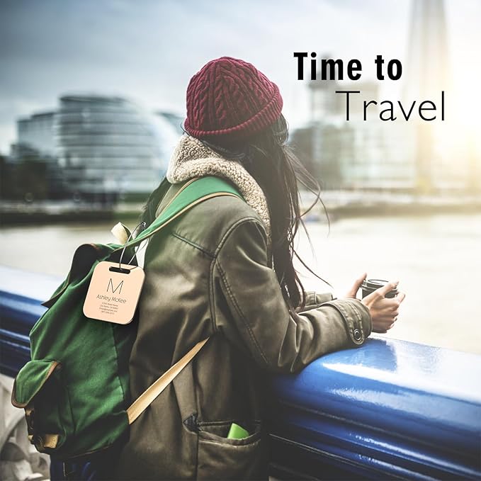 Personalized Engraved Gold Metal Luggage Tags - Image 6