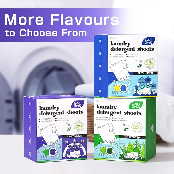 Soulink Lavender Laundry Detergent Sheets, 240 Loads - Image 7