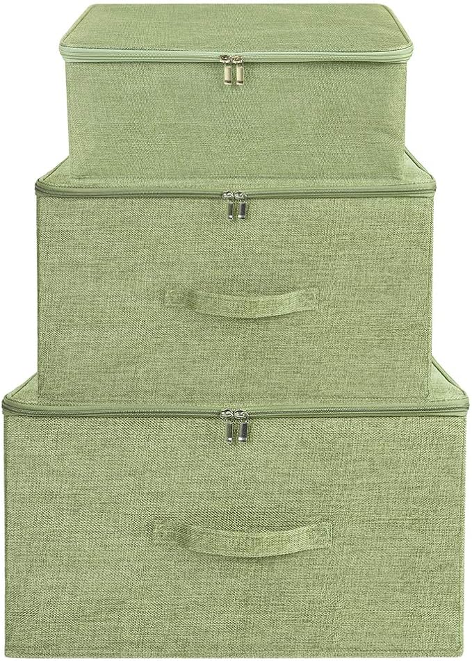 ANMINY 2PCS Storage Bins with Zipper Lids 13 Qt Lidded Fabric Storage Boxes - Image 5