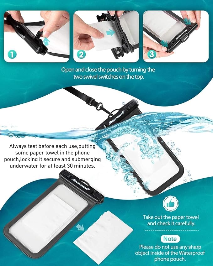 Hiearcool Universal Waterproof Phone Pouch, Underwater Dry Bag - Image 5