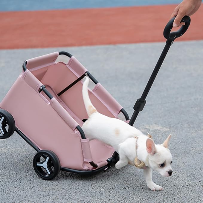 Dog Stroller 4 Wheels Folding Dog Cart Pet Stroller - Image 4