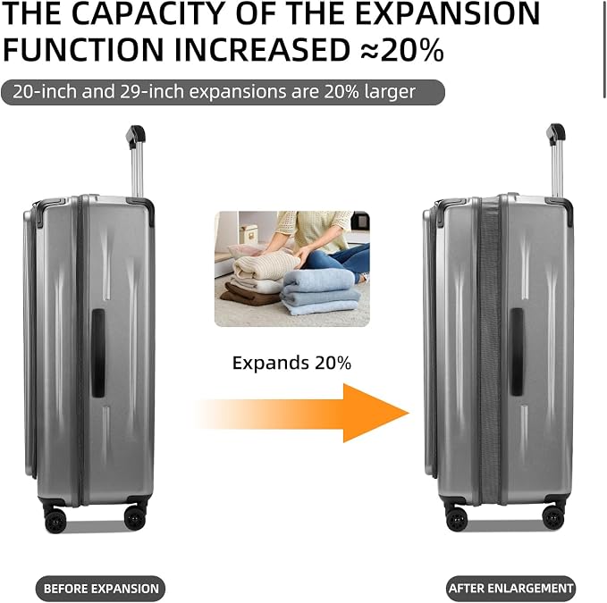 Carry On Luggage, 20 Inch Top Opening Aluminum Frame Lightweight Airline - Image 3