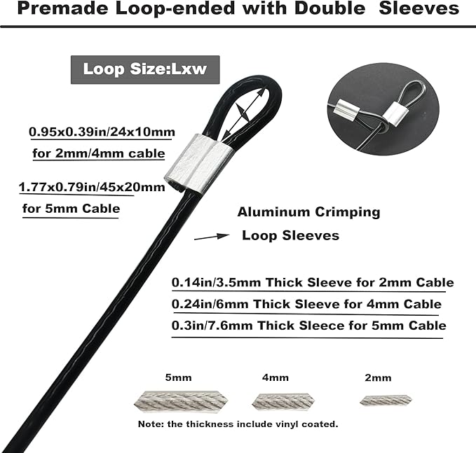 10 Pcs 5mm Wire 12 inch Vinyl Coated Stainless Steel Cable - Image 4