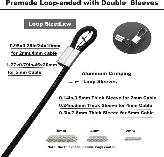 5 Pcs 5mm Wire 36 inch Vinyl Coated Stainless Steel Cable - Image 4