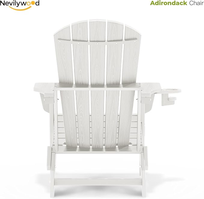 Folding Adirondack Chair, Ergonomic Extended Backrest, HDPE All-Weather - Image 9