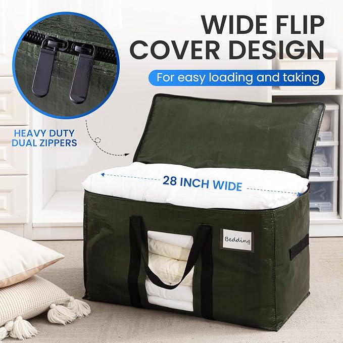 TAILI 10 Pack Green Extra Large Storage Bags, Heavy Duty Totes - Image 5