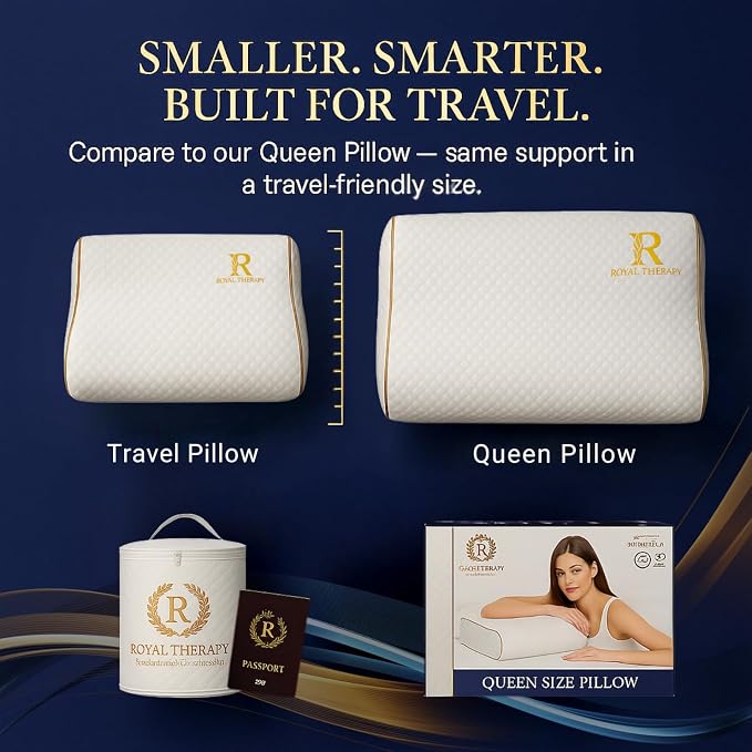 2-Pack Travel Memory Foam Pillow, Cervical - Image 2