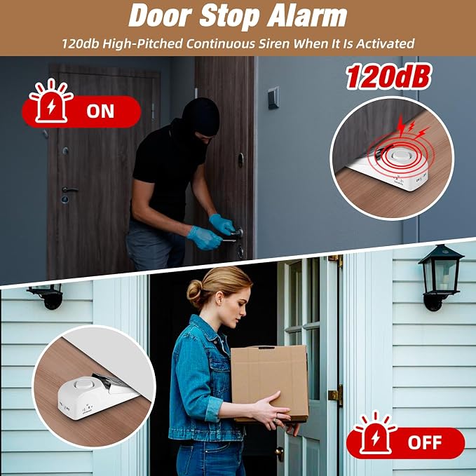 Door Stop Alarm and Adjustable Portable Door Lock Provide Double Security - Image 4