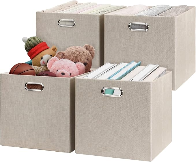 Posprica Storage Cube Basket Bins, 13×13 Foldable Storage Boxes by Posprica