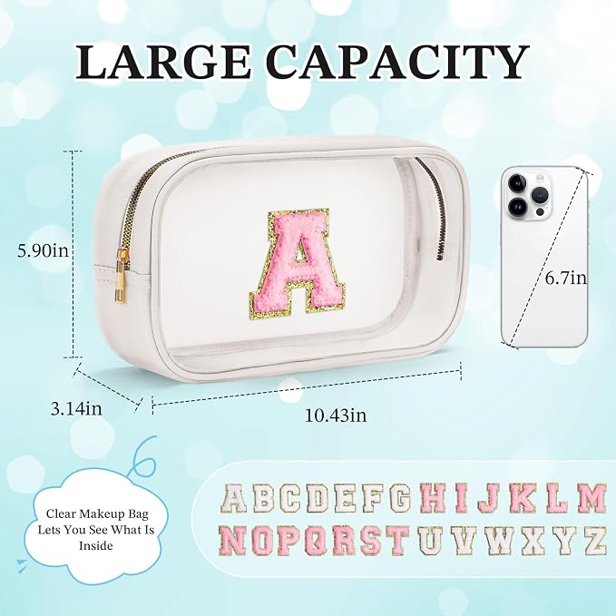 YOOLIFE Initial Makeup Bag Travel Toiletry Bag - Image 4