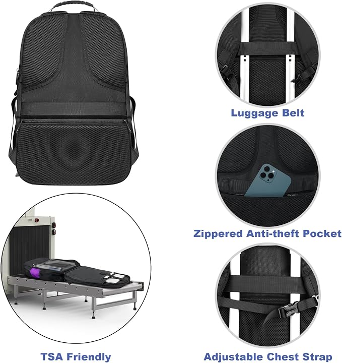 Z-MGKISS Extra Large Laptop Backpack, Water-Resistant 18.4-19 Inch Travel - Image 4