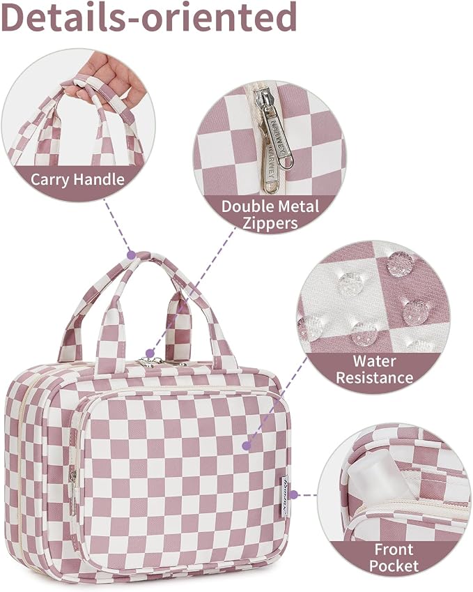 Narwey Hanging Toiletry Bag for Women Travel Makeup Bag Organizer Toiletries - Image 5