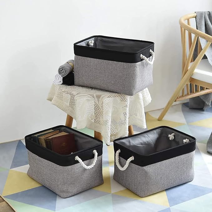 TheWarmHome Storage Basket for Organizing- 16x12x8 inch 1 Pack Fabric Storage - Image 3