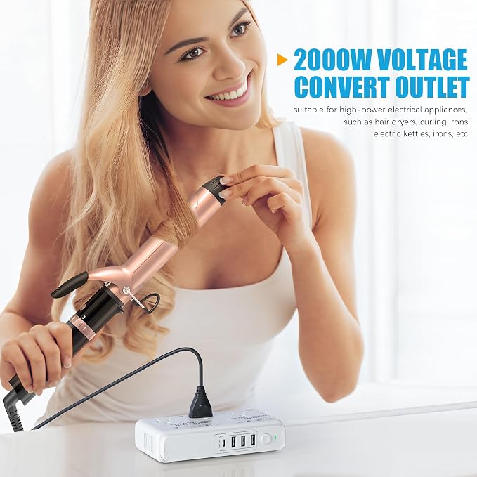220v to 110v Voltage Converter Adapter: International US to Europe Travel Power - Image 7