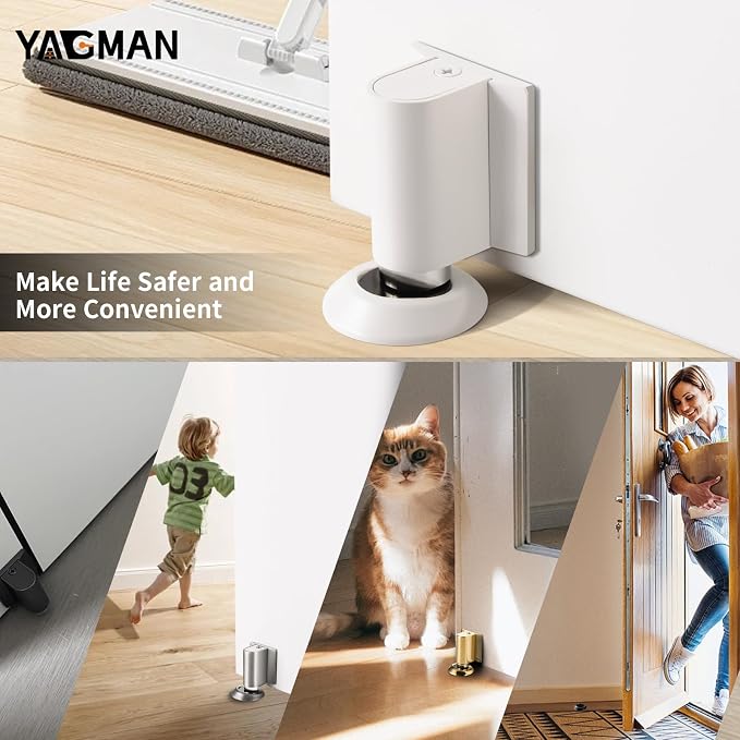 2 Pack Magnetic Door Stoppers Retractable Bottom of Door Holder No Drilling - Image 6