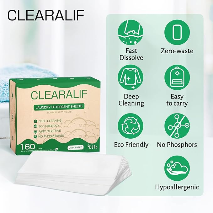 CLEARALIF Laundry Detergent Sheets, Apartments, Laundry Detergent Strips Eco - Image 5