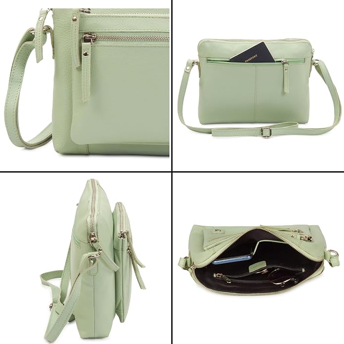 Wise Owl Accessories Small Soft Pebbled Real Leather Crossbody Handbags Purses - Image 6