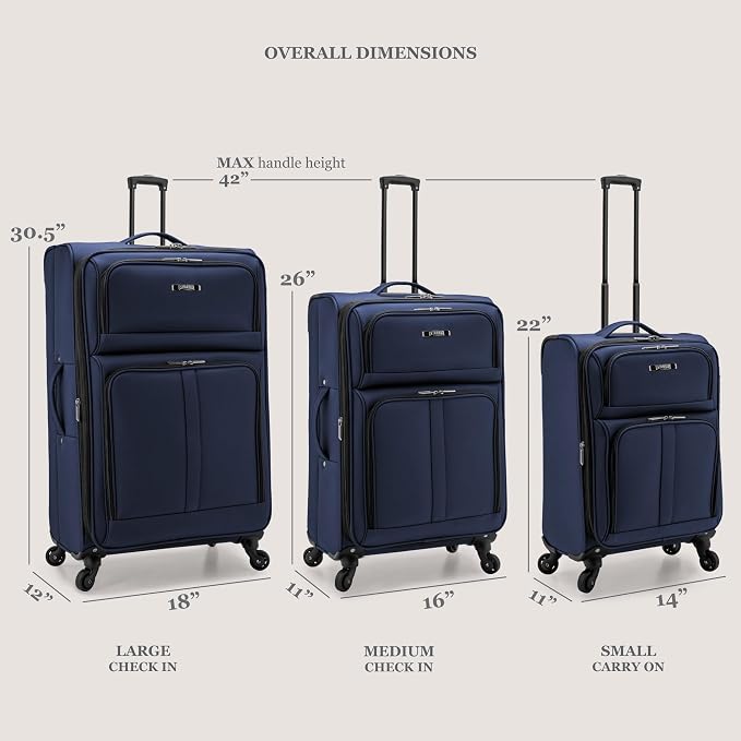 U.S. Traveler Anzio Softside Expandable Spinner Luggage, 3-Piece Set - Image 5
