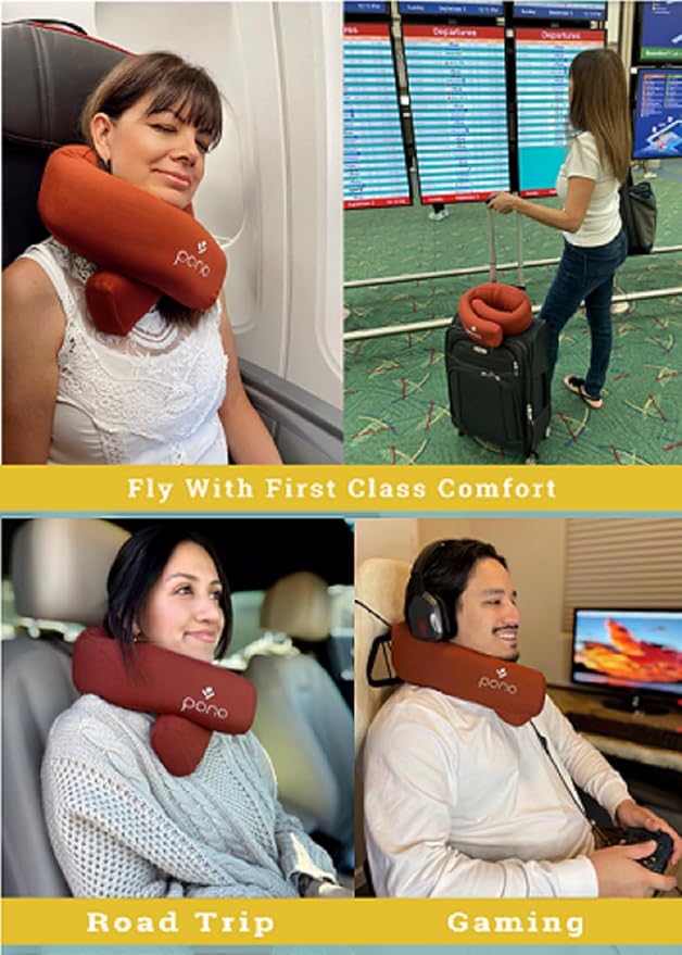 Pono Neck Cradle Travel Pillow: Memory Foam, Ergonomic 360° Adjustable Support - Image 6