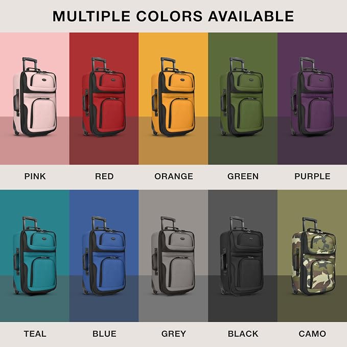 U.S. Traveler Rio Softside Expandable Carry-on Rolling Luggage, 2 Wheel Set - Image 8